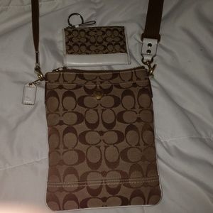 Coach cross body bag and coin purse